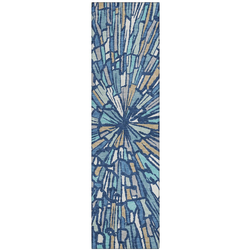 Machine Washable Indoor/Outdoor Chantille ACN2514 Blue 2'3" x 7'6" Runner Rug. Picture 1