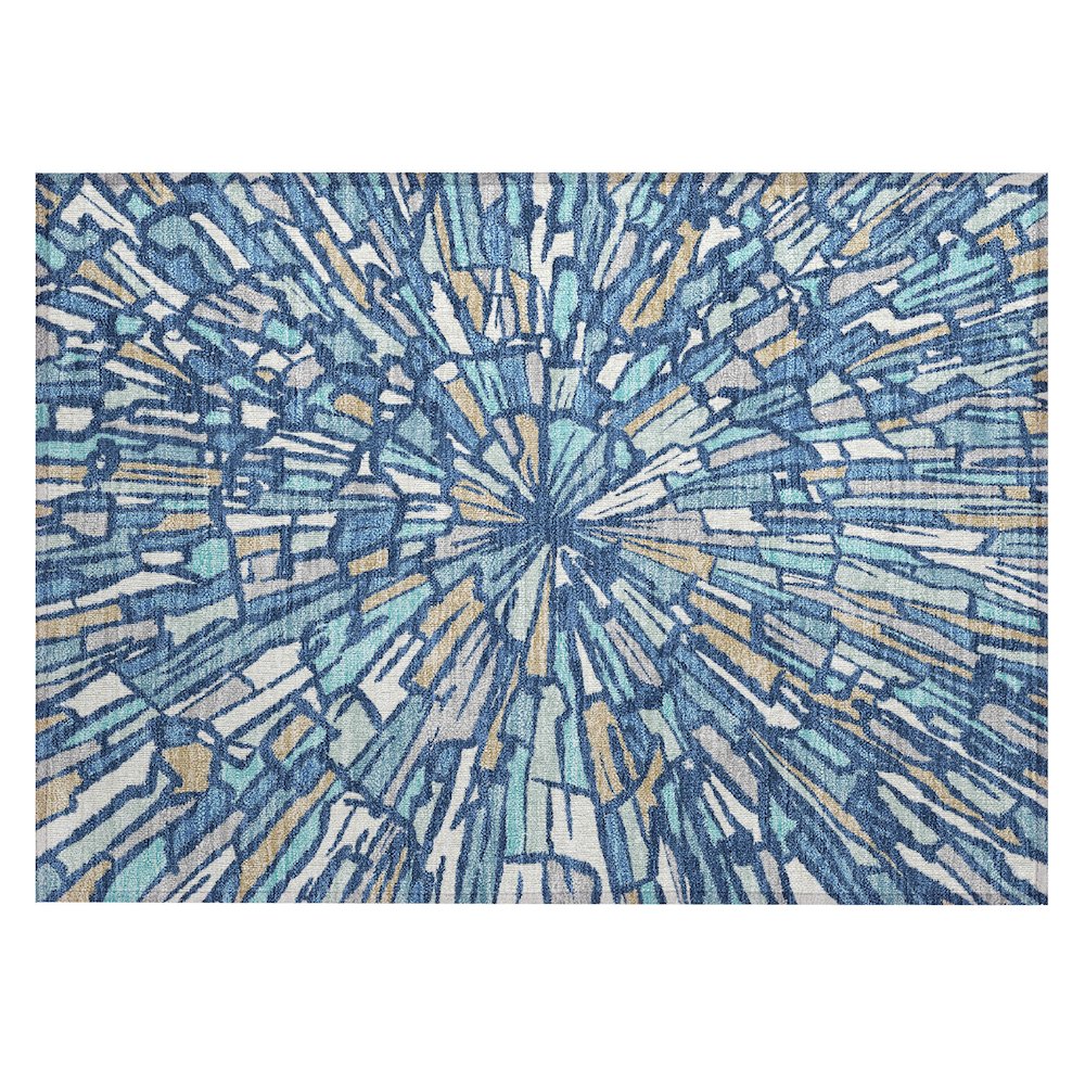 Machine Washable Indoor/Outdoor Chantille ACN2514 Blue 1'8" x 2'6" Rug. Picture 1