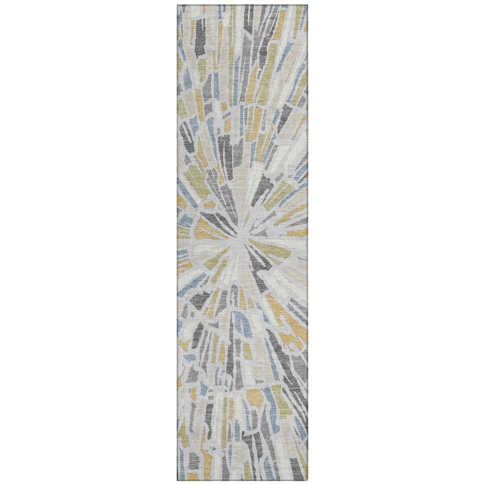 Machine Washable Indoor/Outdoor Chantille ACN2514 Gray 2'3" x 7'6" Runner Rug. Picture 1