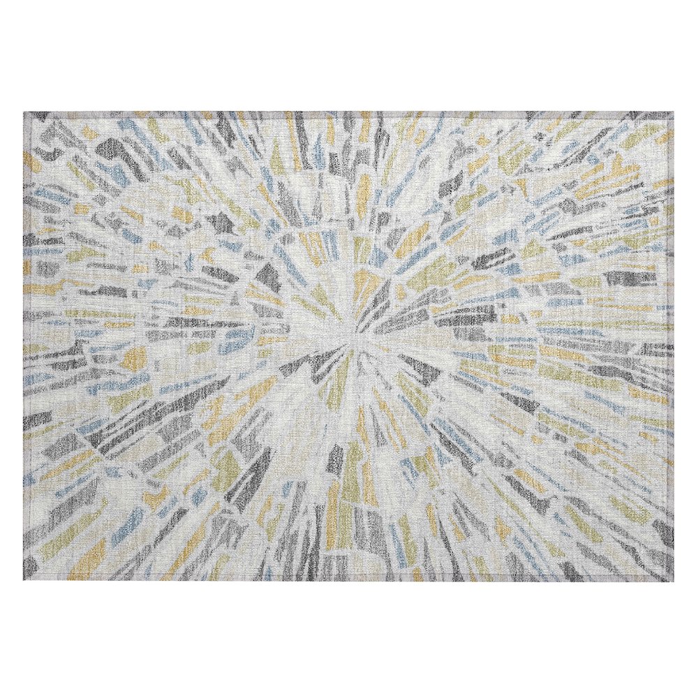 Machine Washable Indoor/Outdoor Chantille ACN2514 Gray 1'8" x 2'6" Rug. Picture 1