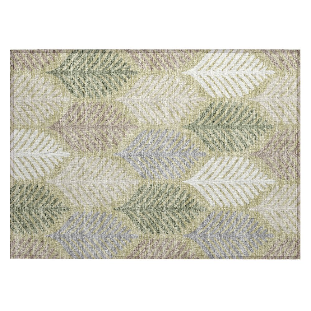 Machine Washable Indoor/Outdoor Chantille ACN2515 Green 1'8" x 2'6" Rug. Picture 1