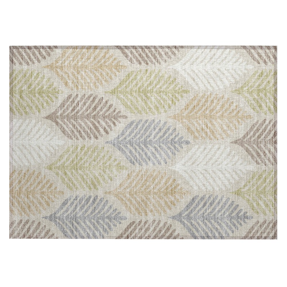 Machine Washable Indoor/Outdoor Chantille ACN2515 Brown 1'8" x 2'6" Rug. Picture 1
