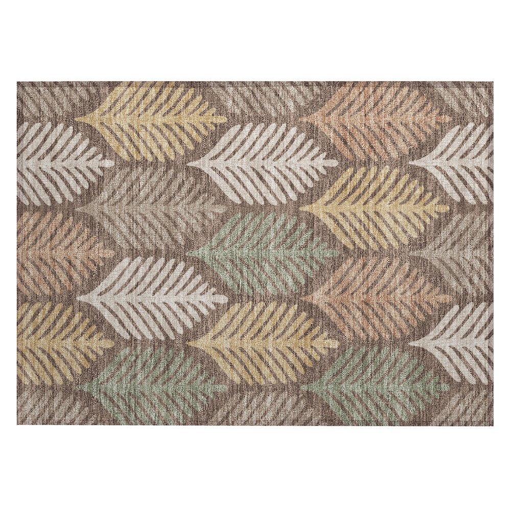 Machine Washable Indoor/Outdoor Chantille ACN2515 Brown 1'8" x 2'6" Rug. Picture 1