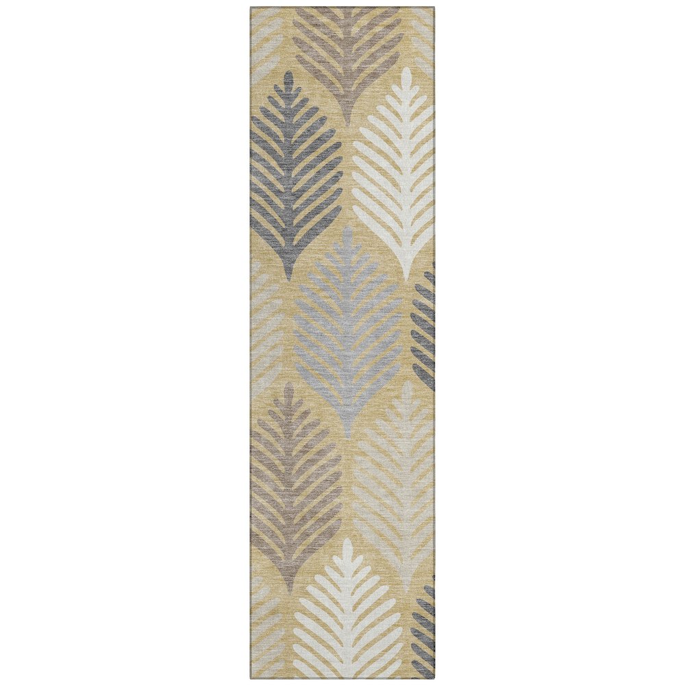 Machine Washable Indoor/Outdoor Chantille ACN2515 Gold 2'3" x 7'6" Runner Rug. Picture 1