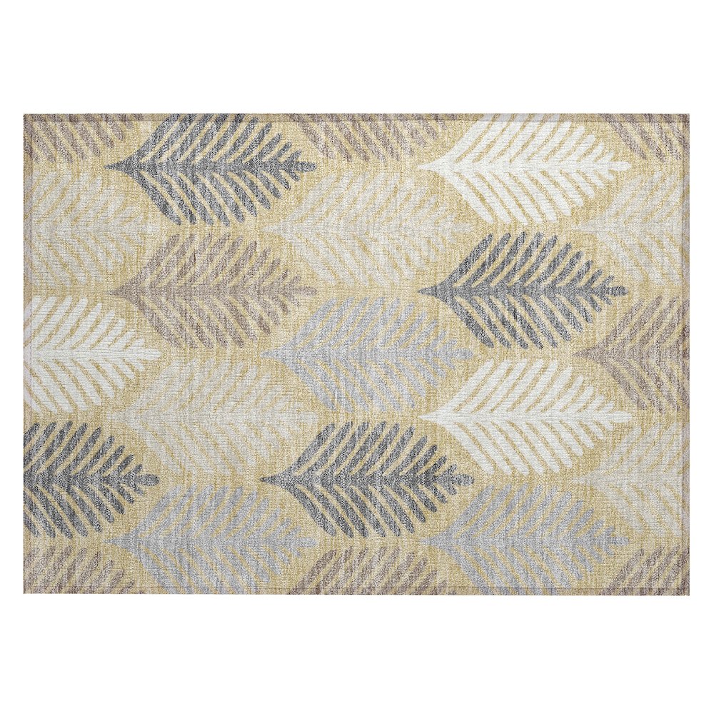 Machine Washable Indoor/Outdoor Chantille ACN2515 Gold 1'8" x 2'6" Rug. Picture 1
