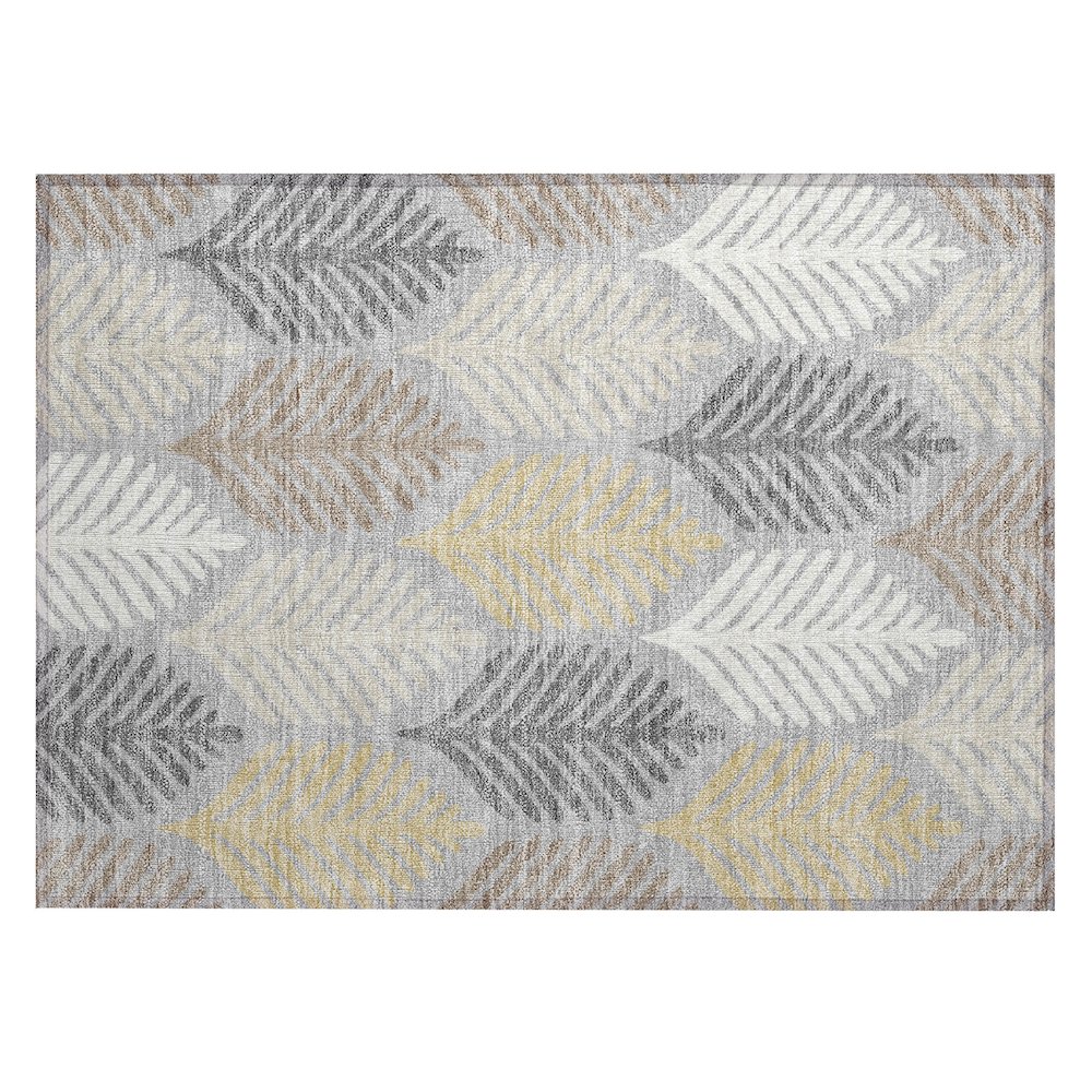 Machine Washable Indoor/Outdoor Chantille ACN2515 Gray 1'8" x 2'6" Rug. Picture 1