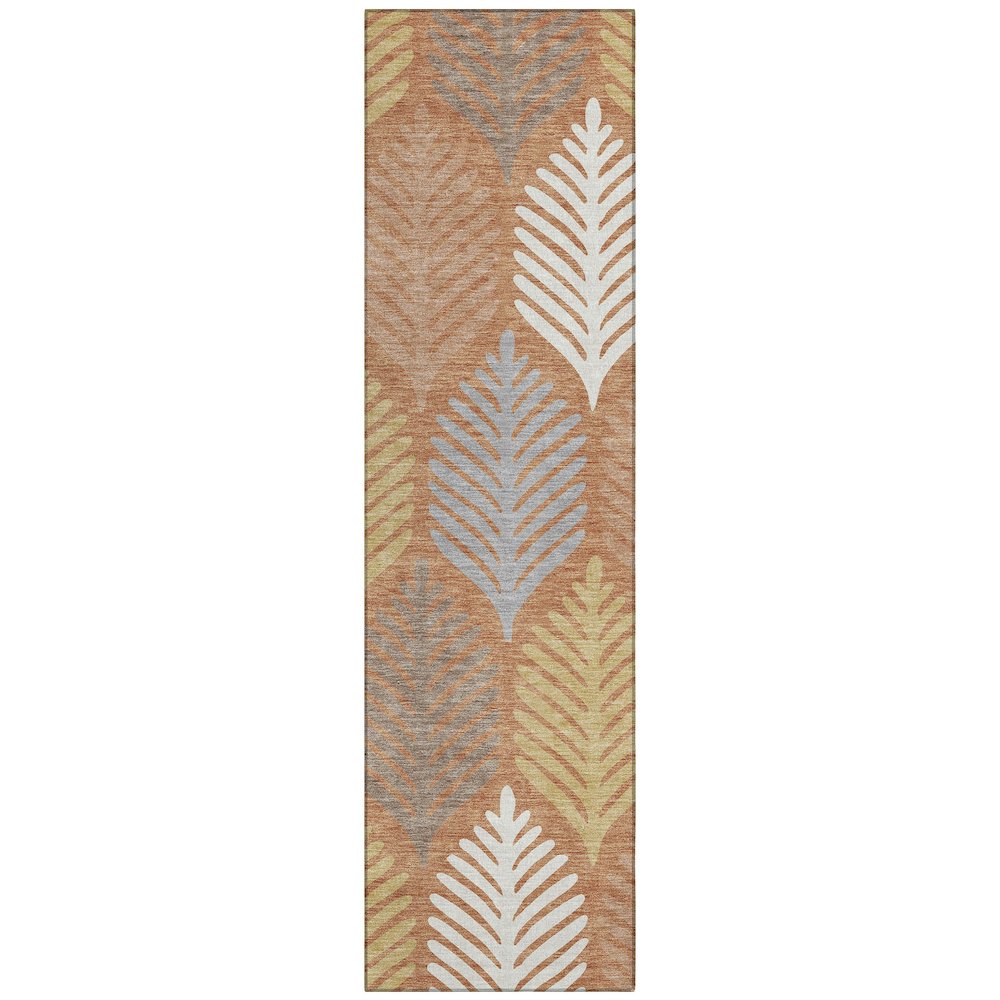 Machine Washable Indoor/Outdoor Chantille ACN2515 Orange 2'3" x 7'6" Runner Rug. Picture 1