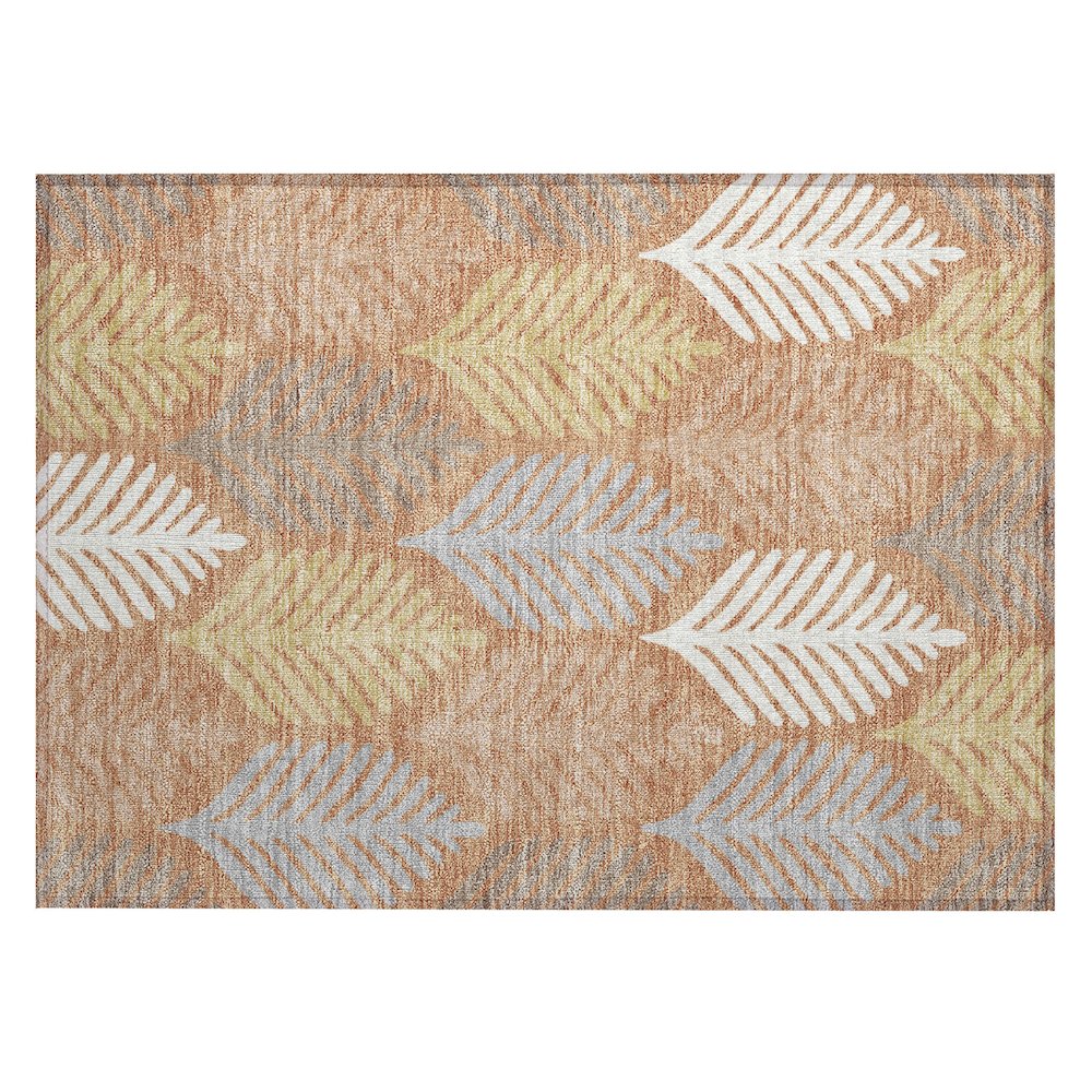 Machine Washable Indoor/Outdoor Chantille ACN2515 Orange 1'8" x 2'6" Rug. Picture 1