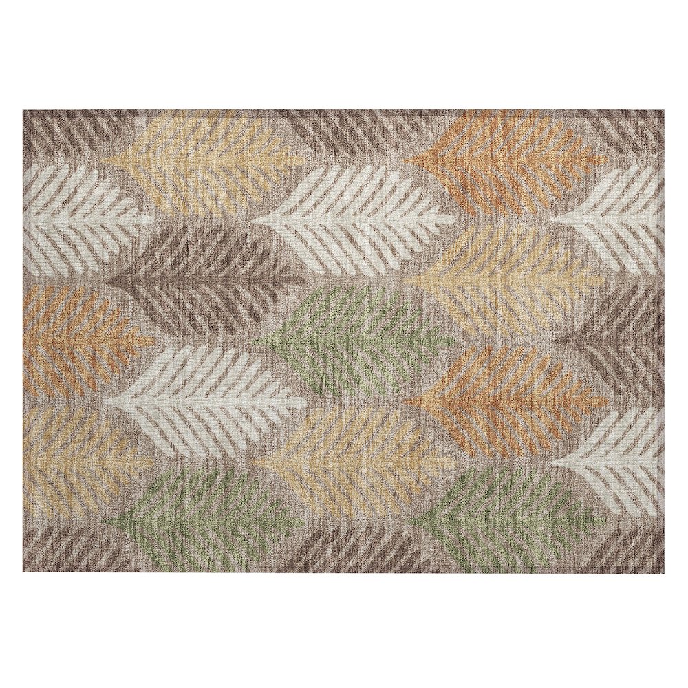 Machine Washable Indoor/Outdoor Chantille ACN2515 Brown 1'8" x 2'6" Rug. Picture 1