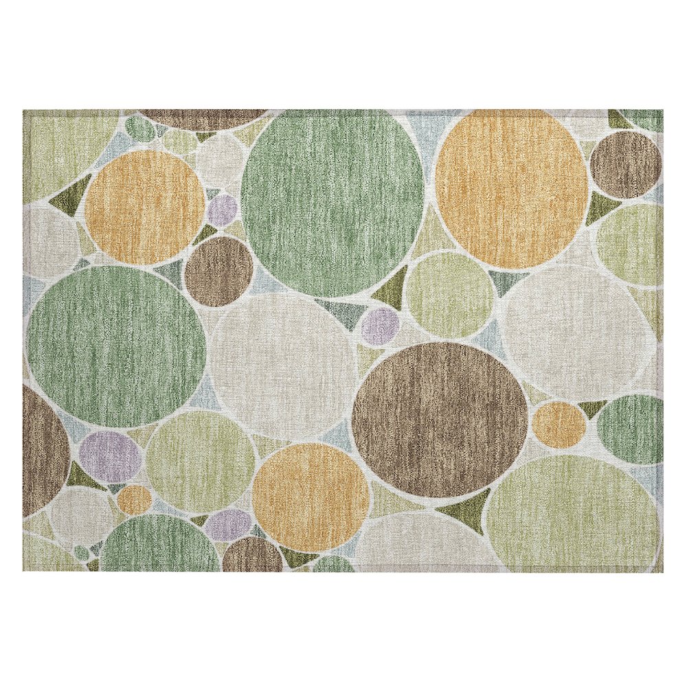 Machine Washable Indoor/Outdoor Chantille ACN2516 Green 1'8" x 2'6" Rug. Picture 1