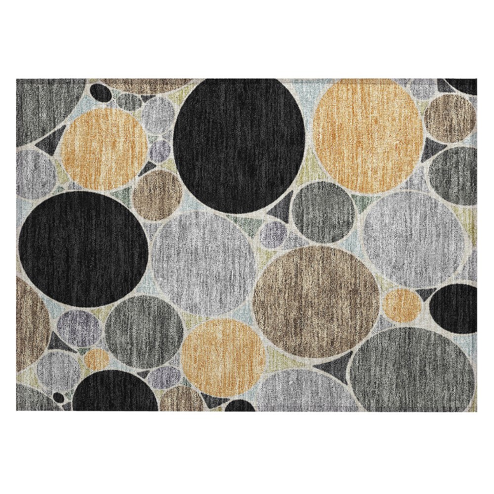 Machine Washable Indoor/Outdoor Chantille ACN2516 Black 1'8" x 2'6" Rug. Picture 1