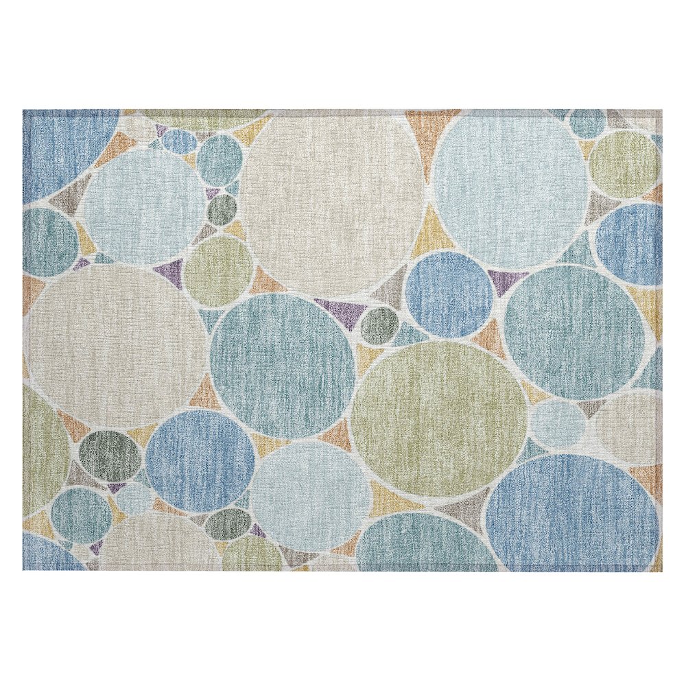 Machine Washable Indoor/Outdoor Chantille ACN2516 Blue 1'8" x 2'6" Rug. Picture 1
