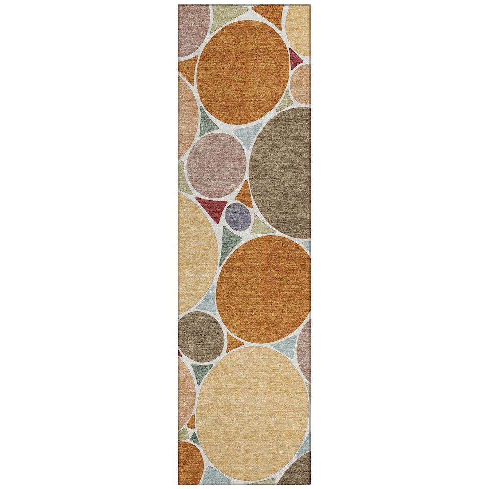Machine Washable Indoor/Outdoor Chantille ACN2516 Orange 2'3" x 7'6" Runner Rug. Picture 1