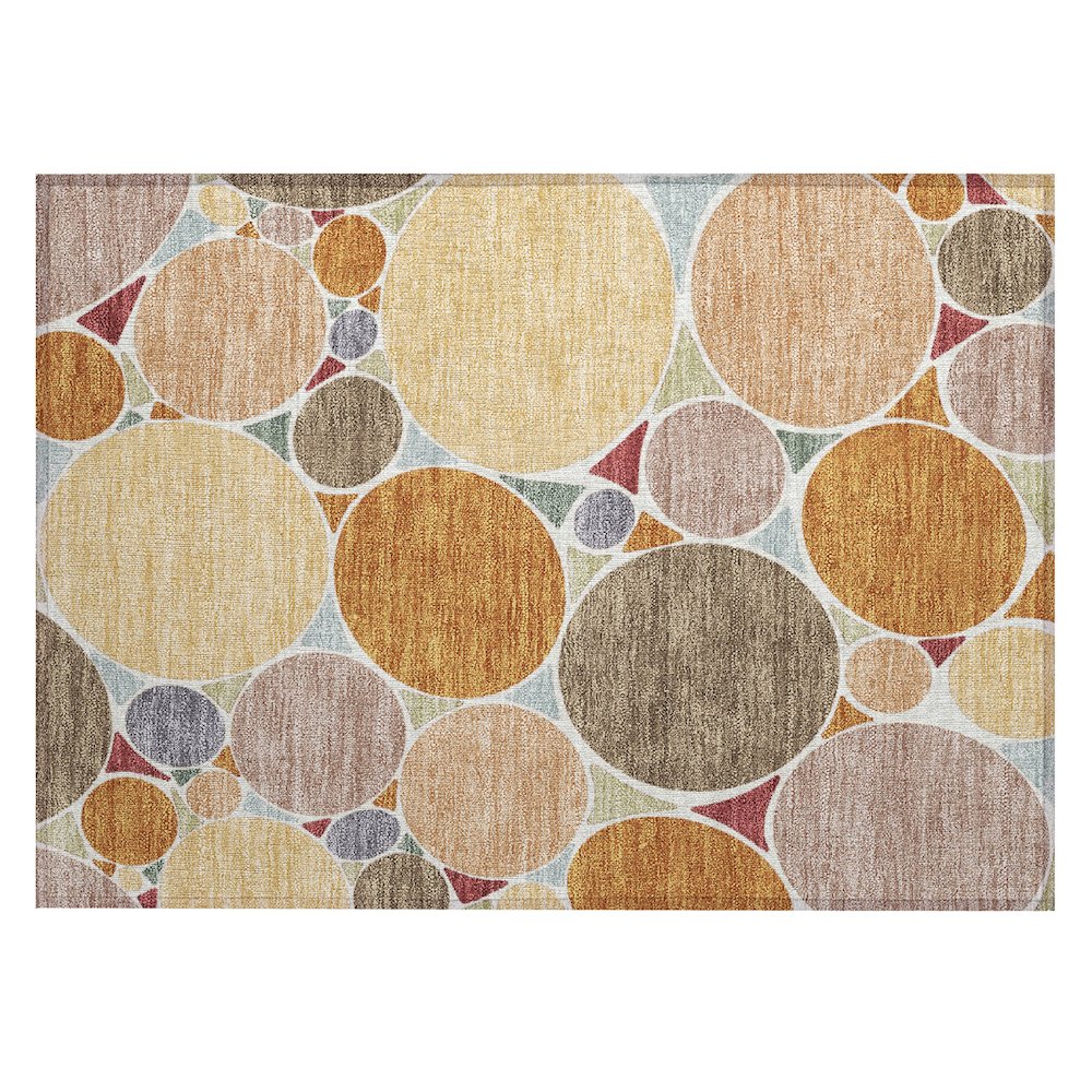 Machine Washable Indoor/Outdoor Chantille ACN2516 Orange 1'8" x 2'6" Rug. Picture 1