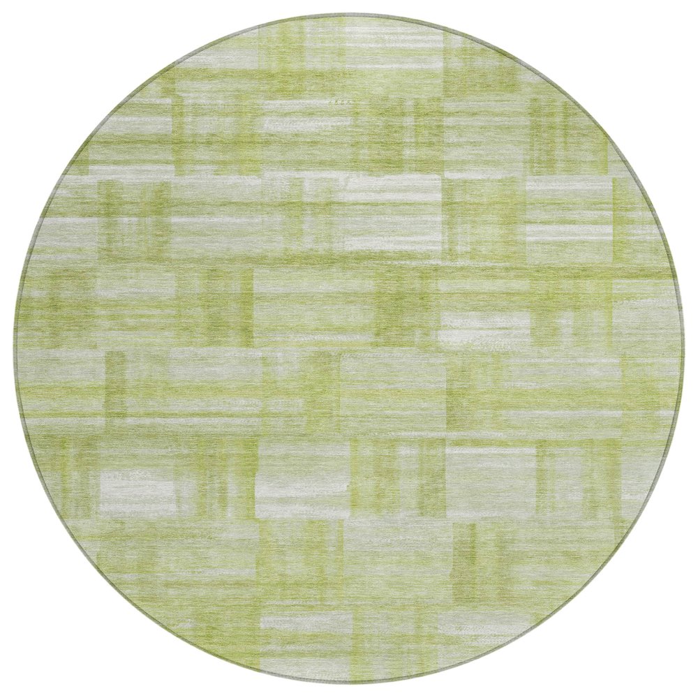 Machine Washable Indoor/Outdoor Chantille ACN2517 Green 8' x 8' Round Rug. Picture 1
