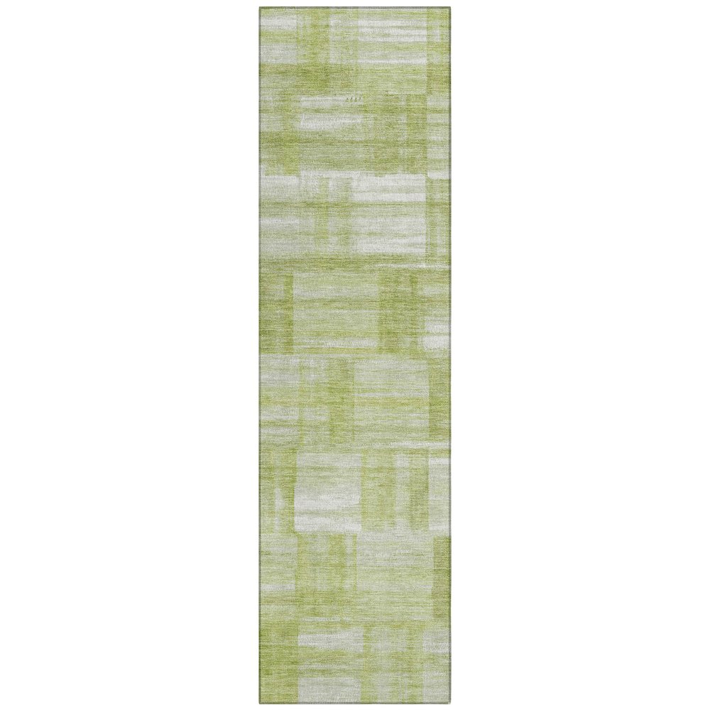 Machine Washable Indoor/Outdoor Chantille ACN2517 Green 2'3" x 7'6" Runner Rug. Picture 1