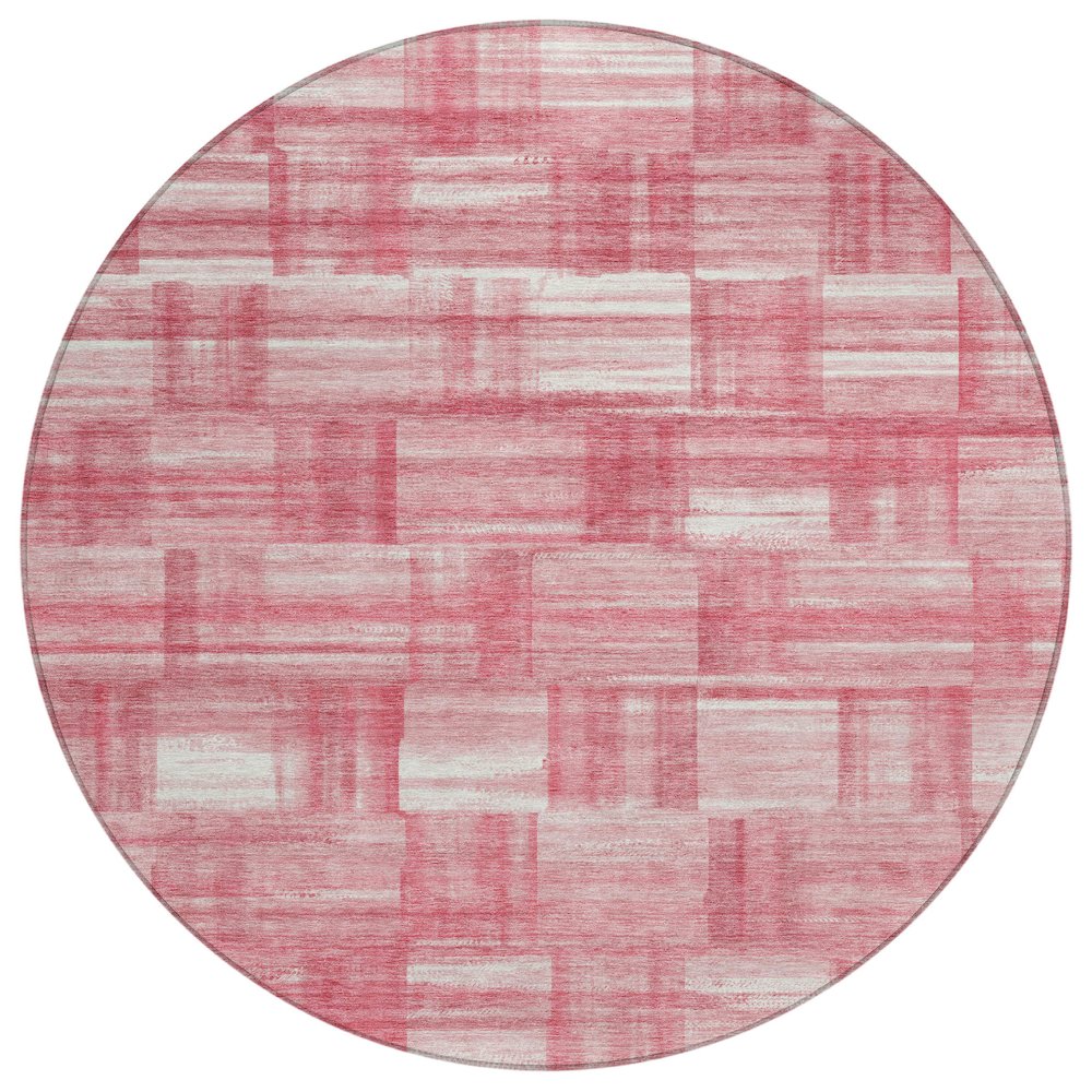 Machine Washable Indoor/Outdoor Chantille ACN2517 Pink 8' x 8' Round Rug. Picture 1