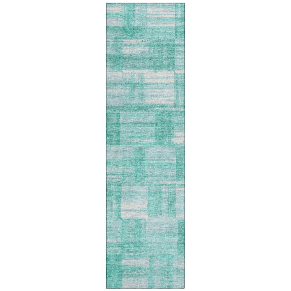 Machine Washable Indoor/Outdoor Chantille ACN2517 Teal 2'3" x 7'6" Runner Rug. Picture 1