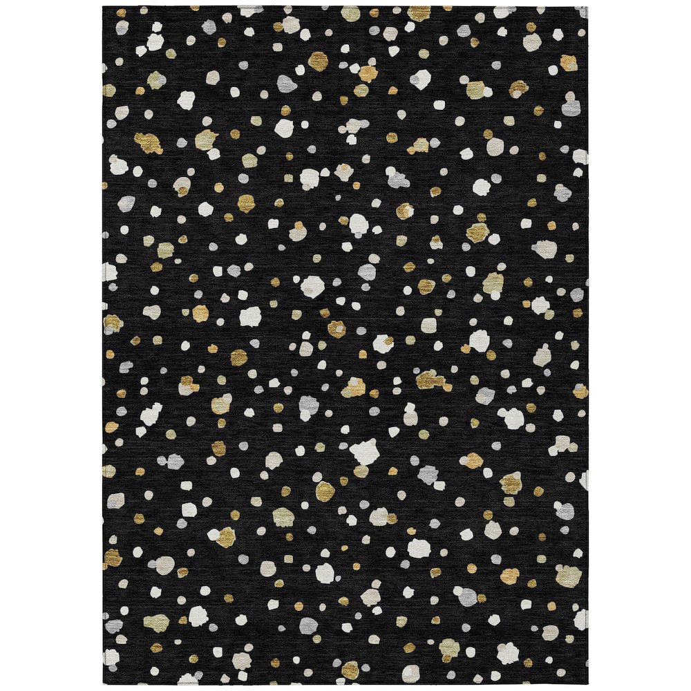 Machine Washable Indoor/Outdoor Chantille ACN2518 Black 2'6" x 3'10" Rug. Picture 1
