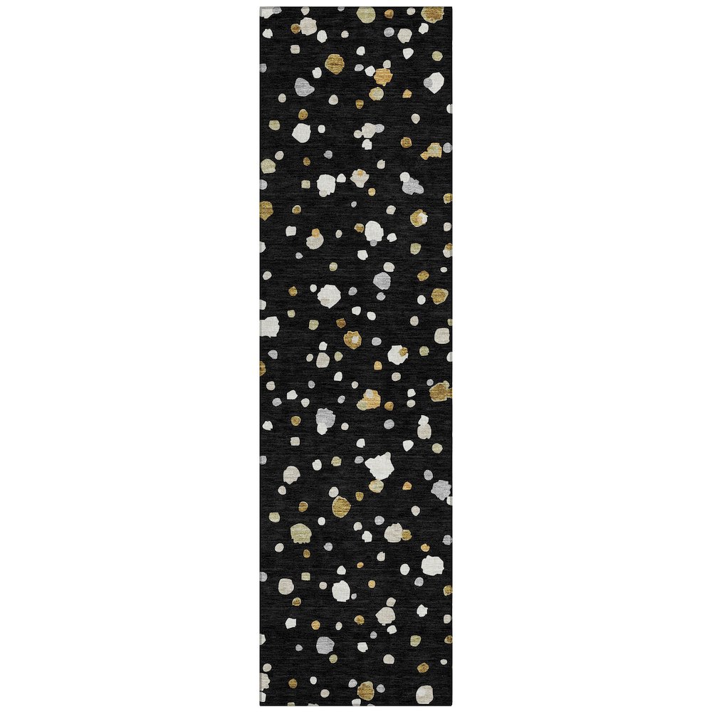 Machine Washable Indoor/Outdoor Chantille ACN2518 Black 2'3" x 7'6" Runner Rug. Picture 1