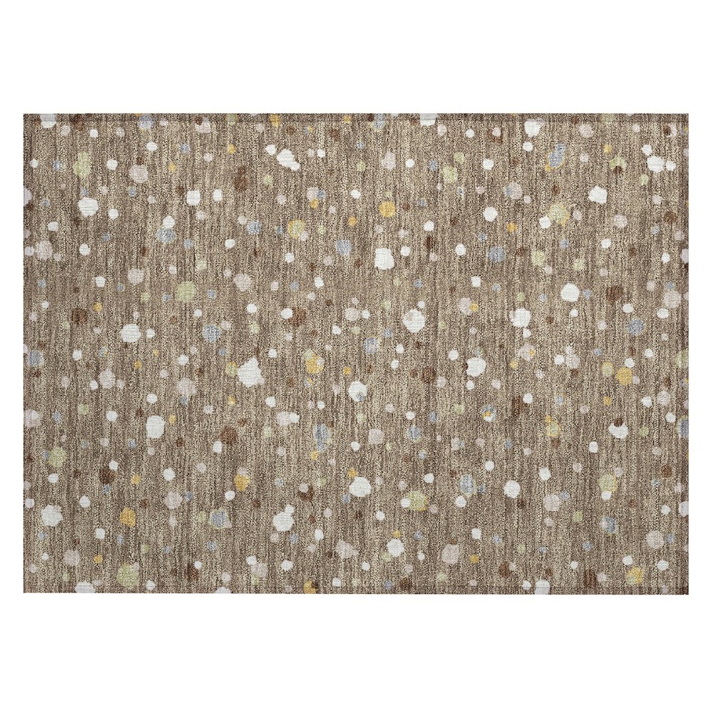 Machine Washable Indoor/Outdoor Chantille ACN2518 Brown 1'8" x 2'6" Rug. Picture 1