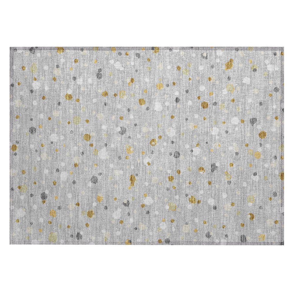 Machine Washable Indoor/Outdoor Chantille ACN2518 Gray 1'8" x 2'6" Rug. Picture 1