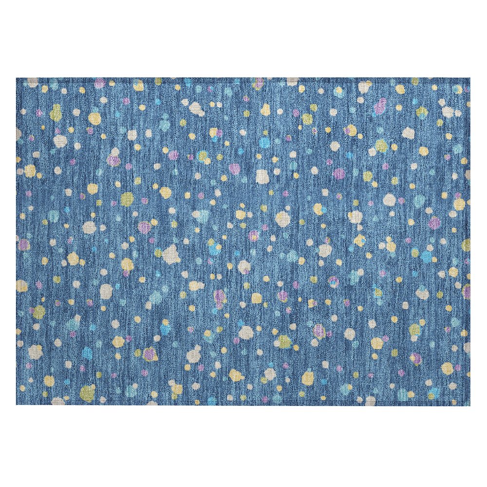 Machine Washable Indoor/Outdoor Chantille ACN2518 Blue 1'8" x 2'6" Rug. Picture 1