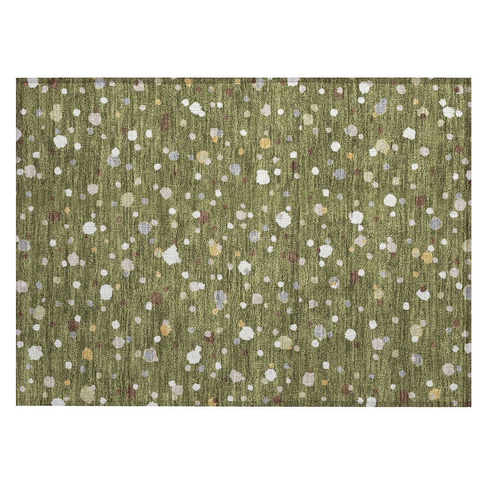Machine Washable Indoor/Outdoor Chantille ACN2518 Green 1'8" x 2'6" Rug. Picture 1