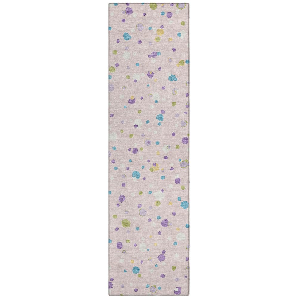 Machine Washable Indoor/Outdoor Chantille ACN2518 Pink 2'3" x 7'6" Runner Rug. Picture 1