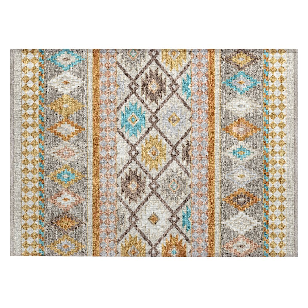 Machine Washable Indoor/Outdoor Chantille ACN2519 Brown 1'8" x 2'6" Rug. Picture 1