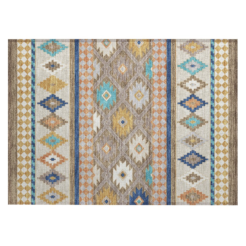 Machine Washable Indoor/Outdoor Chantille ACN2519 Brown 1'8" x 2'6" Rug. Picture 1