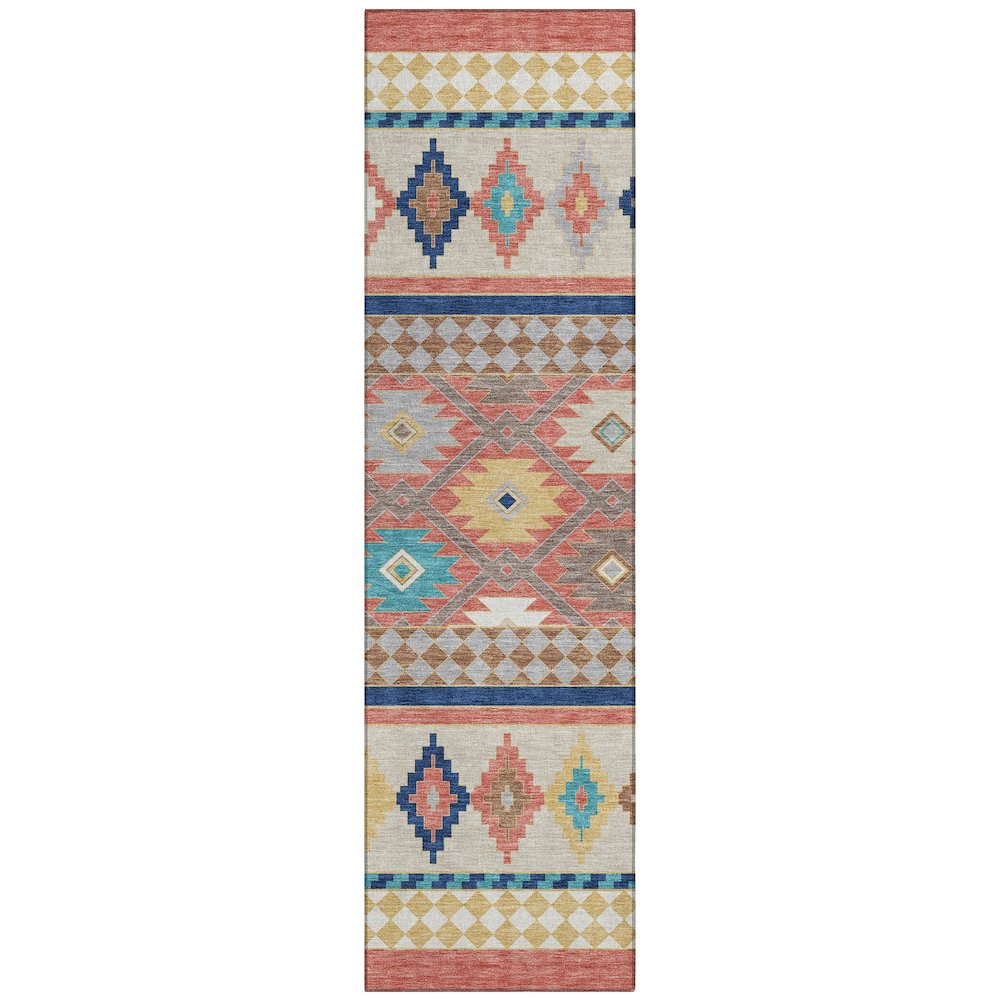 Machine Washable Indoor/Outdoor Chantille ACN2519 Orange 2'3" x 7'6" Runner Rug. Picture 1