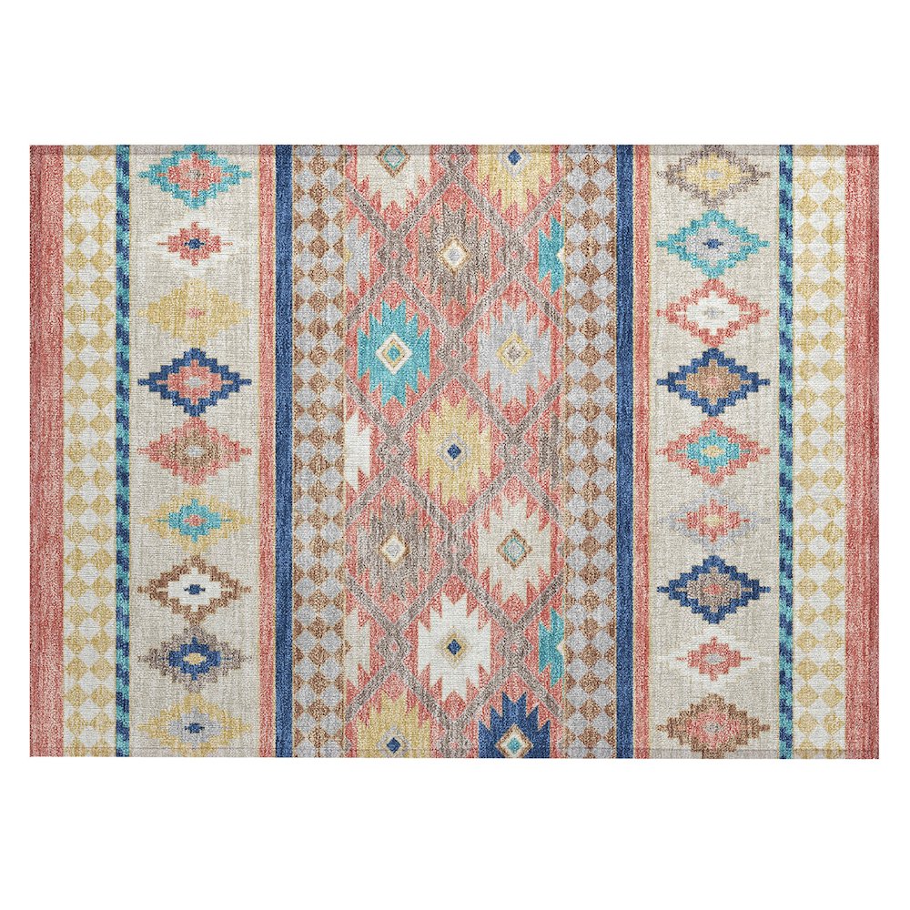 Machine Washable Indoor/Outdoor Chantille ACN2519 Orange 1'8" x 2'6" Rug. Picture 1
