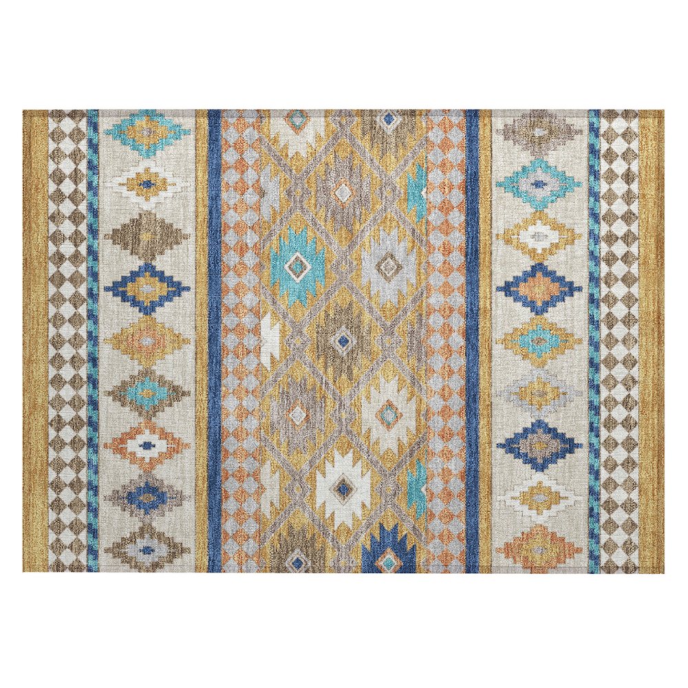 Machine Washable Indoor/Outdoor Chantille ACN2519 Gold 1'8" x 2'6" Rug. Picture 1