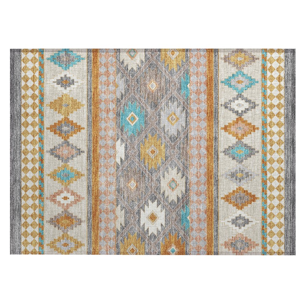 Machine Washable Indoor/Outdoor Chantille ACN2519 Gray 1'8" x 2'6" Rug. Picture 1