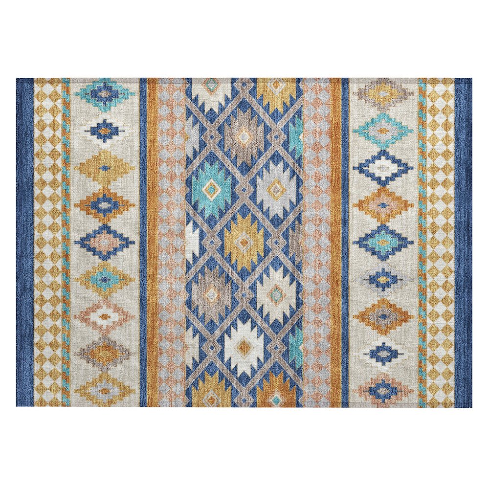 Machine Washable Indoor/Outdoor Chantille ACN2519 Blue 1'8" x 2'6" Rug. Picture 1