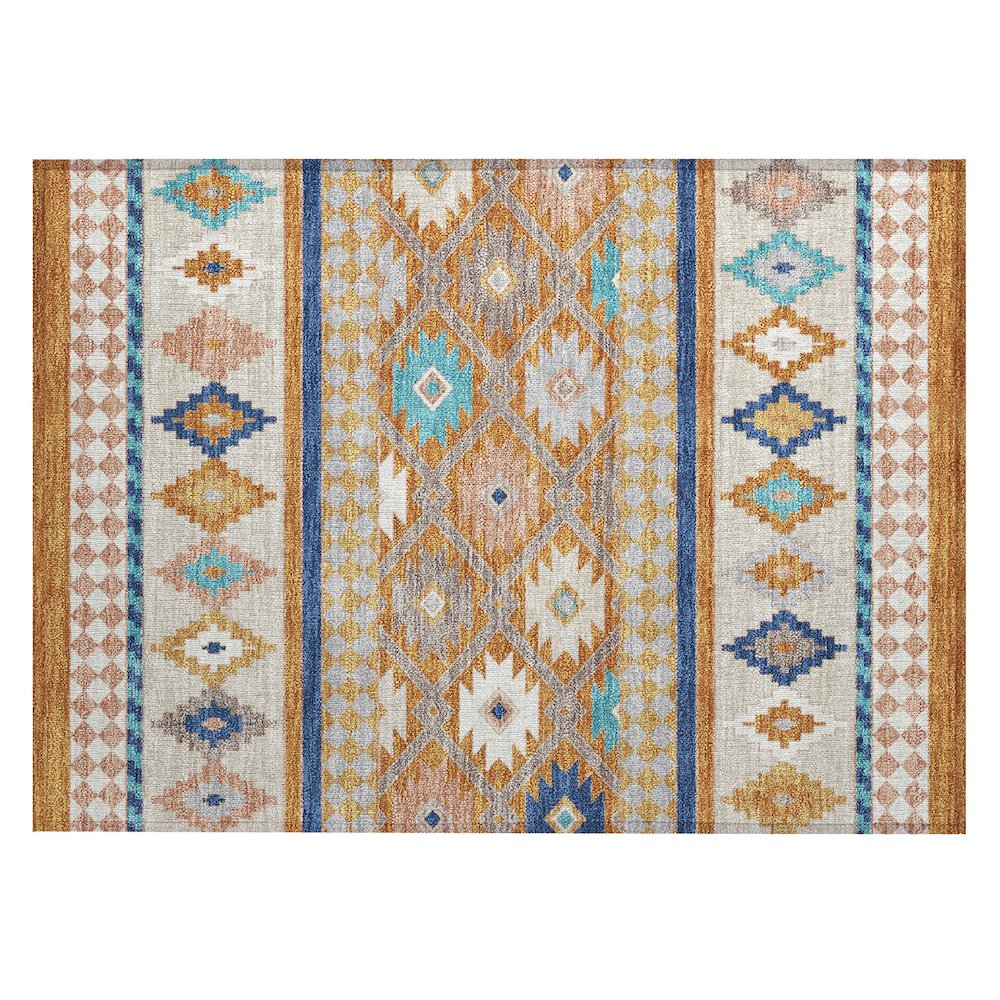 Machine Washable Indoor/Outdoor Chantille ACN2519 Orange 1'8" x 2'6" Rug. Picture 1