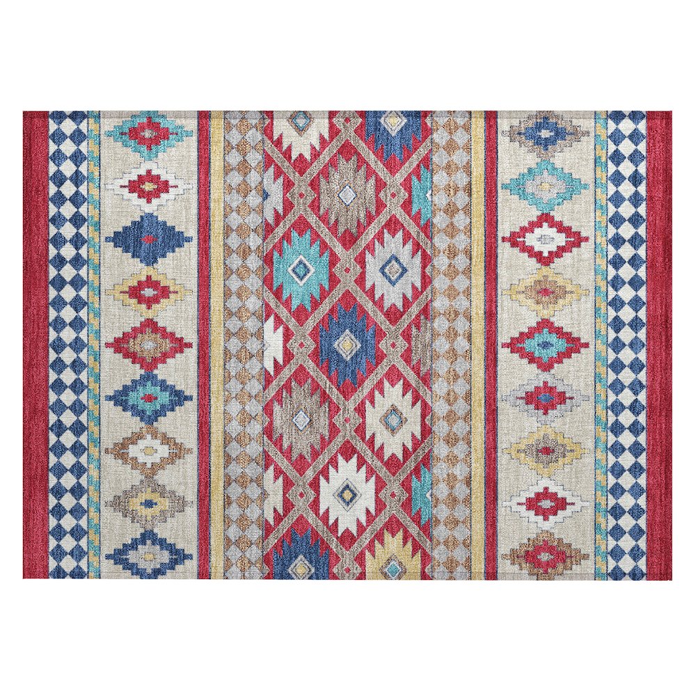 Machine Washable Indoor/Outdoor Chantille ACN2519 Red 1'8" x 2'6" Rug. Picture 1