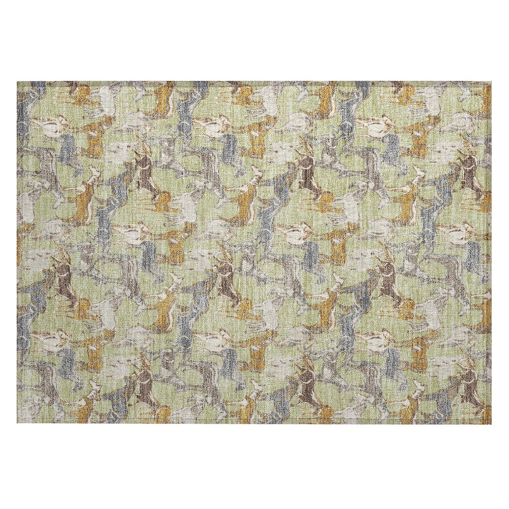 Machine Washable Indoor/Outdoor Chantille ACN2520 Green 1'8" x 2'6" Rug. Picture 1