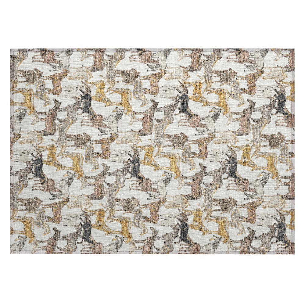 Machine Washable Indoor/Outdoor Chantille ACN2520 Ivory 1'8" x 2'6" Rug. Picture 1