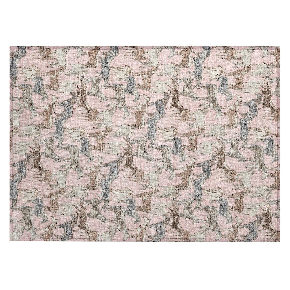 Machine Washable Indoor/Outdoor Chantille ACN2520 Pink 1'8" x 2'6" Rug. Picture 1