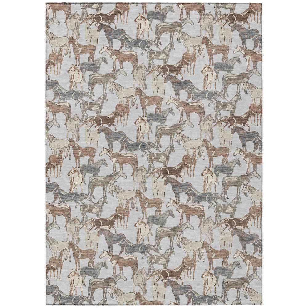 Machine Washable Indoor/Outdoor Chantille ACN2520 Gray 2'6" x 3'10" Rug. Picture 1