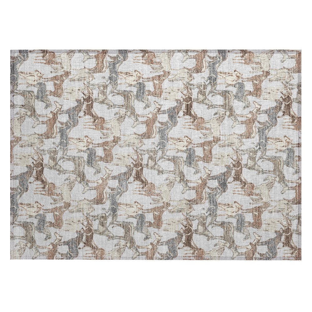 Machine Washable Indoor/Outdoor Chantille ACN2520 Gray 1'8" x 2'6" Rug. Picture 1