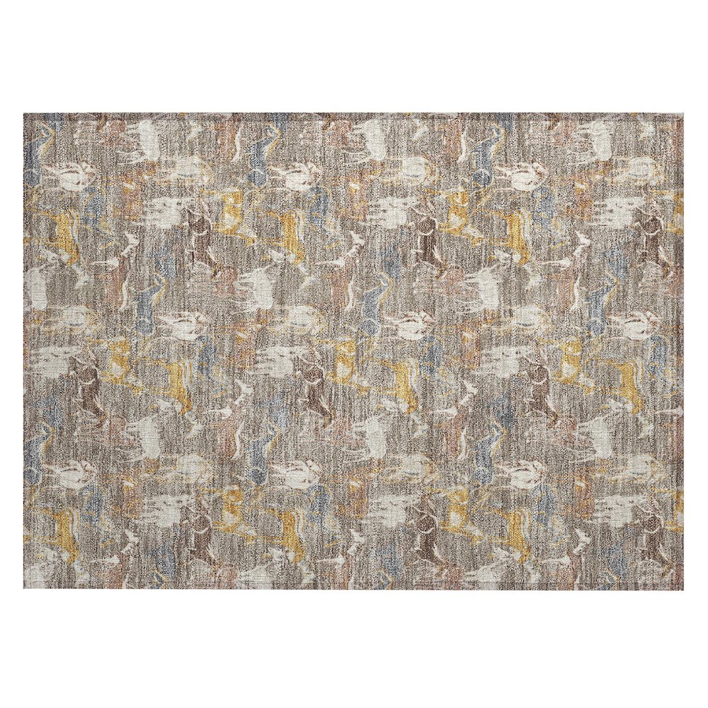 Machine Washable Indoor/Outdoor Chantille ACN2520 Brown 1'8" x 2'6" Rug. Picture 1