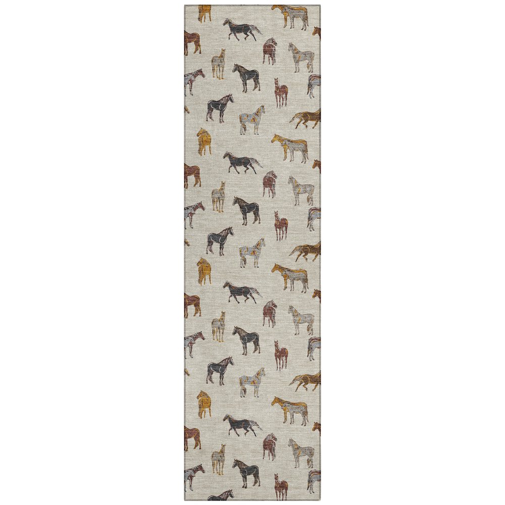 Machine Washable Indoor/Outdoor Chantille ACN2521 Brown 2'3" x 7'6" Runner Rug. Picture 1