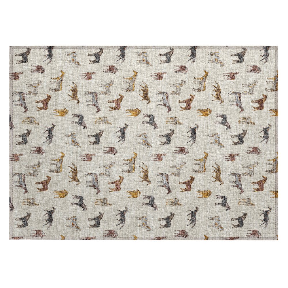 Machine Washable Indoor/Outdoor Chantille ACN2521 Brown 1'8" x 2'6" Rug. Picture 1