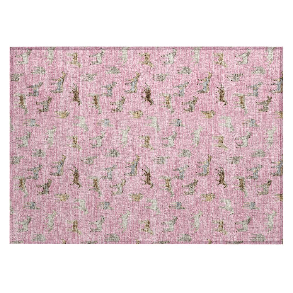 Machine Washable Indoor/Outdoor Chantille ACN2521 Pink 1'8" x 2'6" Rug. Picture 1