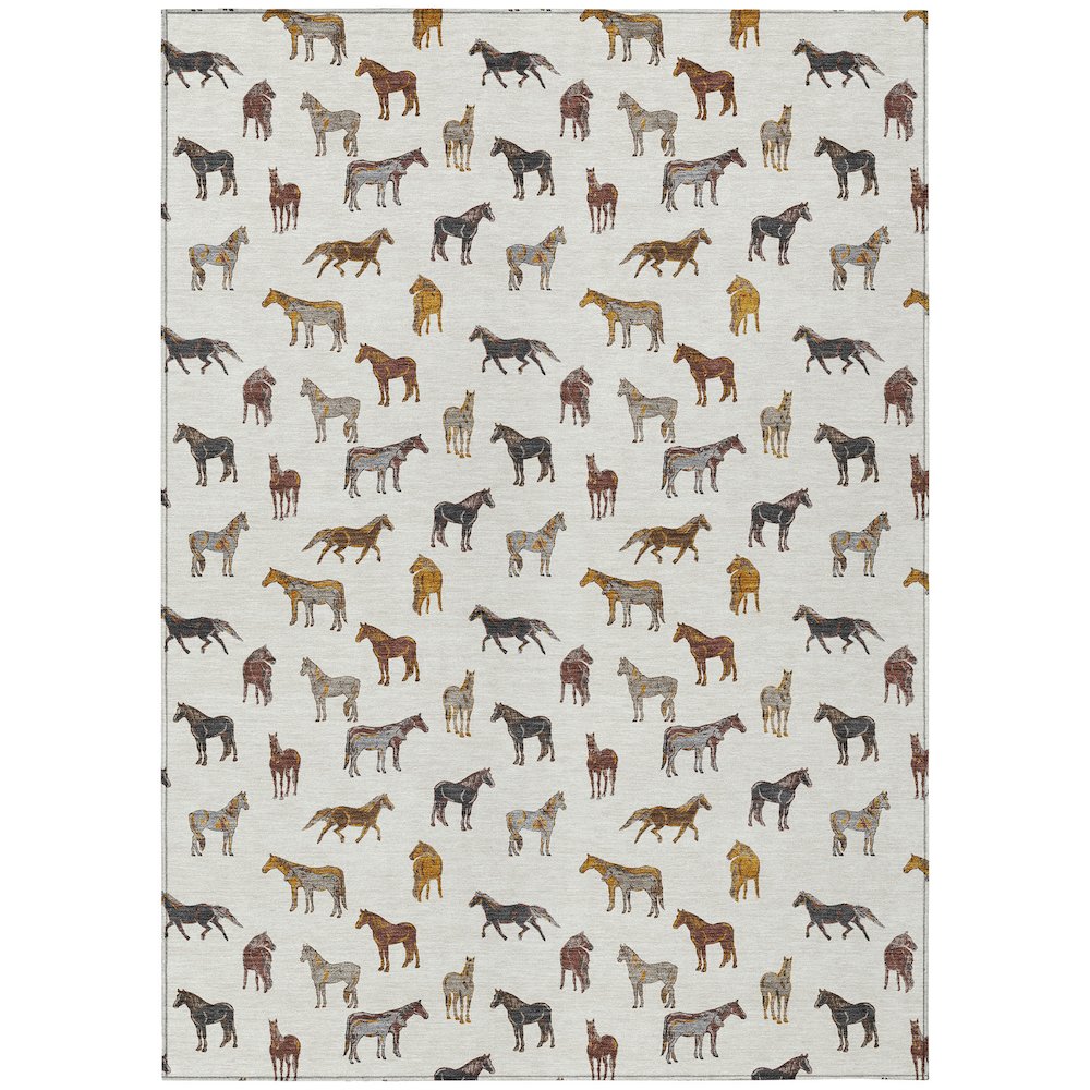 Machine Washable Indoor/Outdoor Chantille ACN2521 Ivory 2'6" x 3'10" Rug. Picture 1