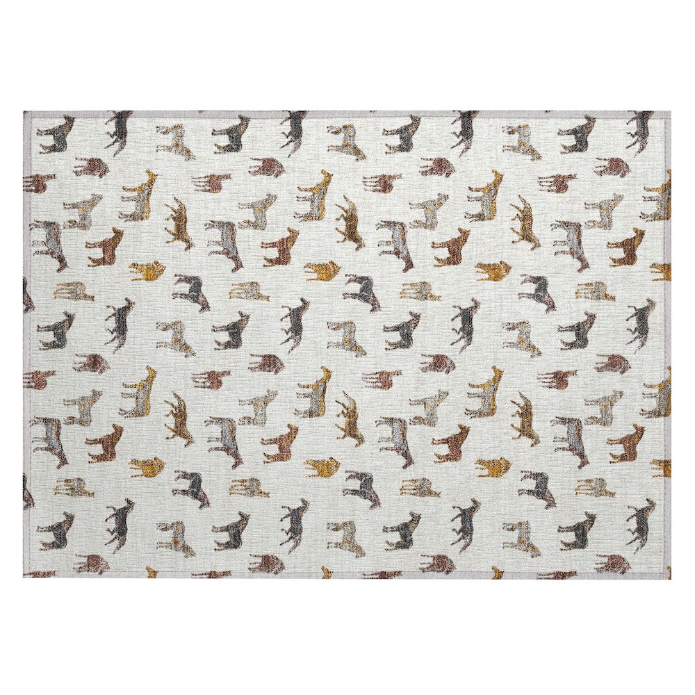 Machine Washable Indoor/Outdoor Chantille ACN2521 Ivory 1'8" x 2'6" Rug. Picture 1