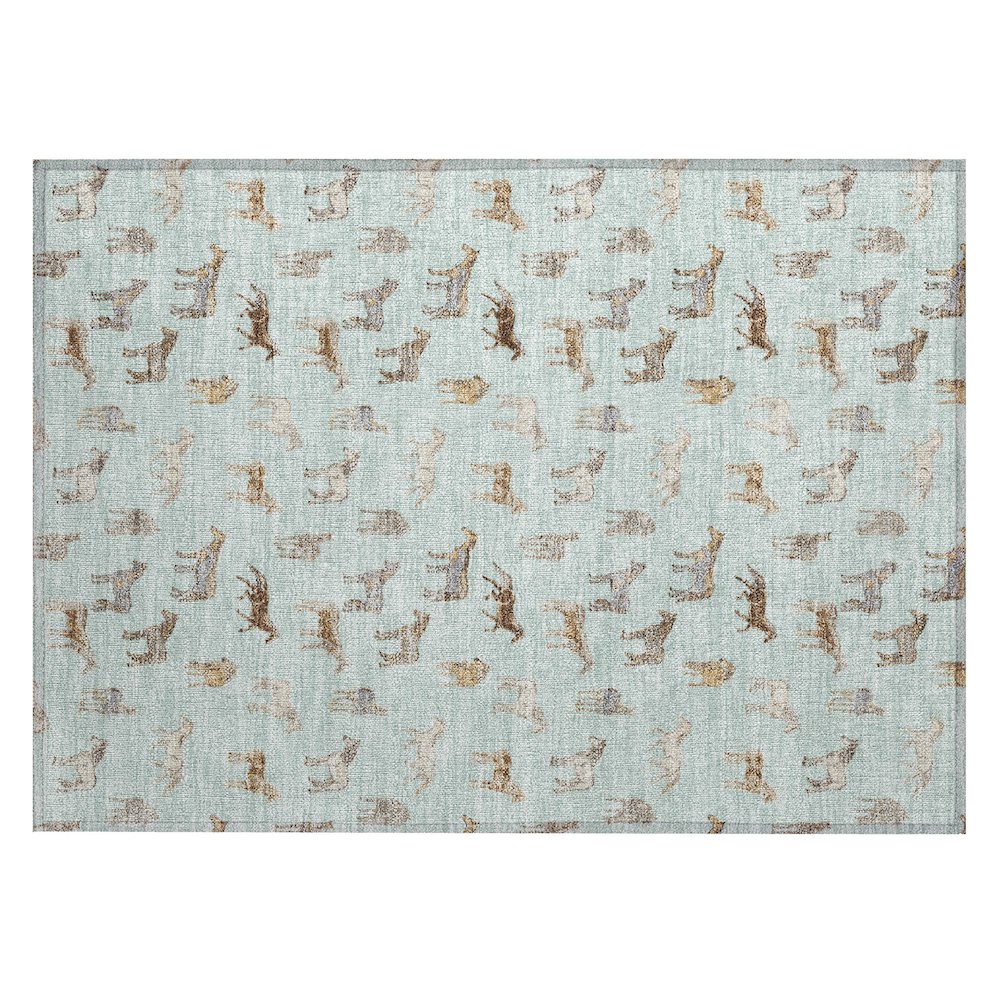 Machine Washable Indoor/Outdoor Chantille ACN2521 Green 1'8" x 2'6" Rug. Picture 1